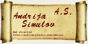Andrija Simulov vizit kartica